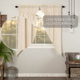 Simple Life Flax Natural Short Prairie Curtains-Lange General Store