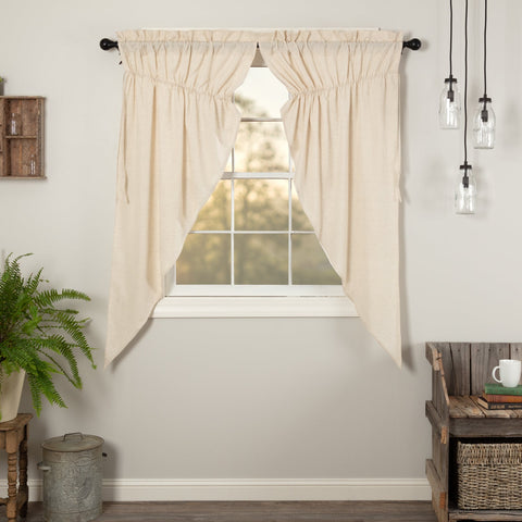 Simple Life Flax Natural Short Prairie Curtains-Lange General Store