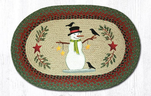 Snowman with Crow Braided Rug-Lange General Store