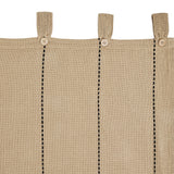 Stitched Burlap Natural Short Panel Curtains-Lange General Store