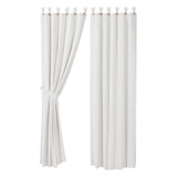 Stitched Burlap White Long Panel Curtains-Lange General Store