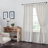 Stitched Burlap White Long Panel Curtains-Lange General Store