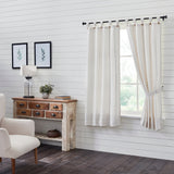 Stitched Burlap White Short Panel Curtains-Lange General Store