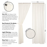 Tobacco Cloth Antique White Fringed Panel Curtains-Lange General Store