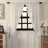 Tobacco Cloth Antique White Fringed Prairie Curtains-Lange General Store