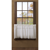 Tobacco Cloth Antique White Fringed Tier Curtains 24"-Lange General Store