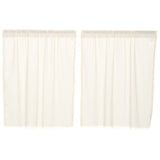 Tobacco Cloth Antique White Fringed Tier Curtains 36"-Lange General Store