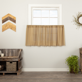 Tobacco Cloth Khaki Fringed Tier Curtains 24"-Lange General Store