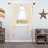 Tobacco Cloth Natural Fringed Long Prairie Curtains-Lange General Store