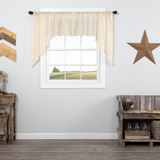 Tobacco Cloth Natural Fringed Swag Curtains-Lange General Store