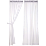 White Ruffled Sheer Panel Curtains-Lange General Store