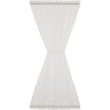White Ruffled Sheer Petticoat Door Panel Curtain-Lange General Store