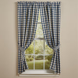 York Country Blue Short Panel Curtains-Lange General Store